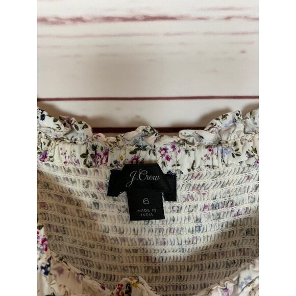 J.Crew Women's 6 White Purple Floral Short Sleeve Spring Summer Pockets Dress - Picture 5 of 10